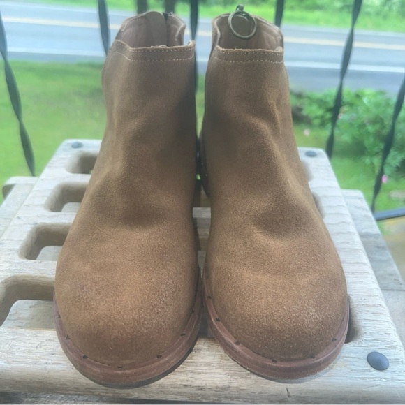 Beek Falcon Classic Leather Suede Ankle Bootie Back Zipper In Chestnut Size 8.5M - Picture 3 of 13